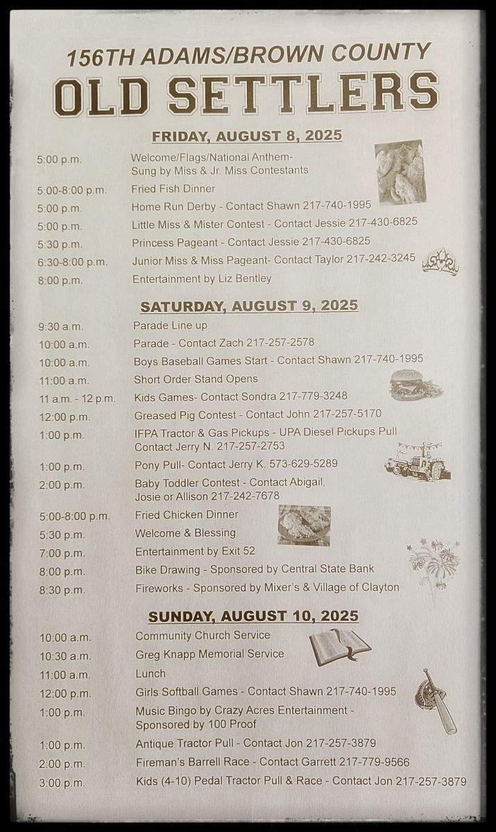 Old Settlers 2025 Event List