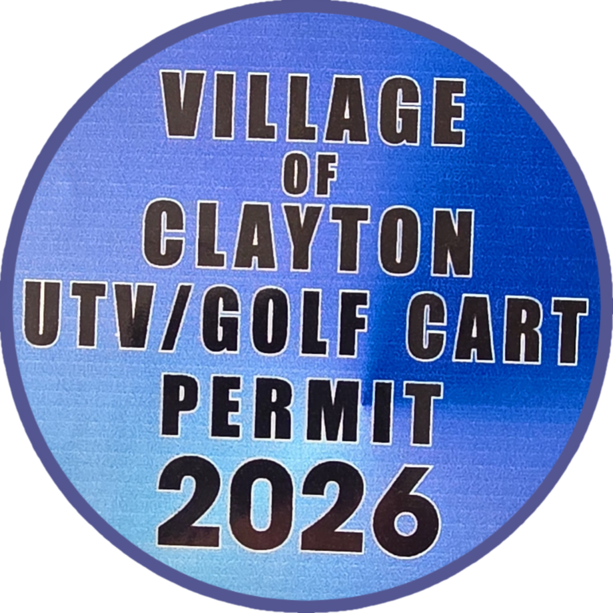 Golf Cart Permit Sticker 2026